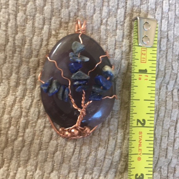 Amethyst and lapis lazuli tree of life pendant - Picture 3 of 3